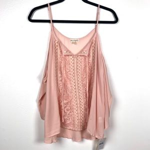 Pink Cold Shoulder Top